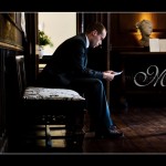 Bestman preparing speech at Hotel Endsleigh wedding