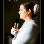 Hotel Endsleigh bride getting ready and glass of champagne