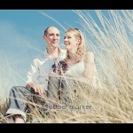 Couple on Saunton Sands sand dunes for engagement photography session