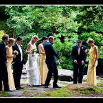 Wedding party at Two Bridges on dartmoor