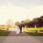 Wedding couple in grounds of Mount Edgecumbe in Cornwall