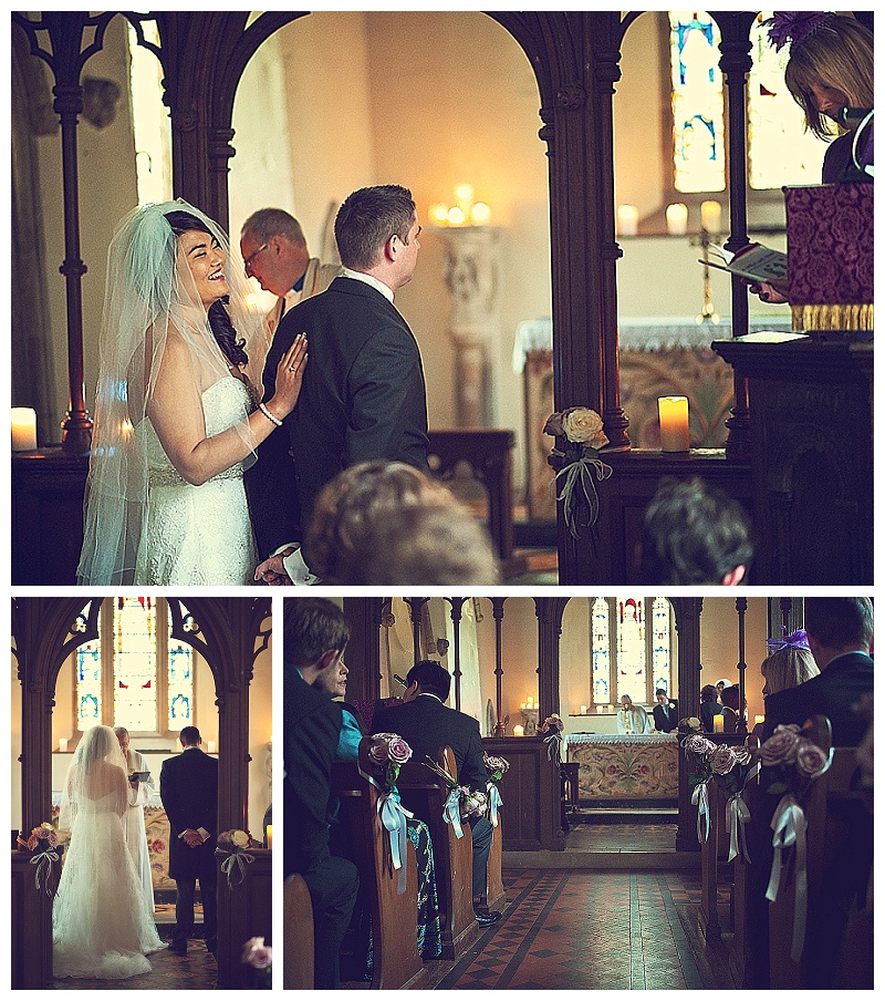 Wedding ceremony at chapel at Orchardleigh House in Somerset