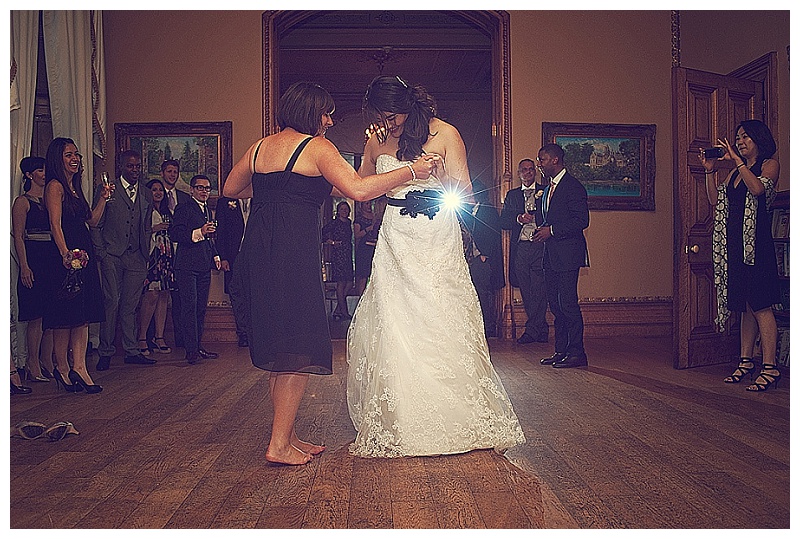 Dancing at wedding in Orchardleigh House in Somerset