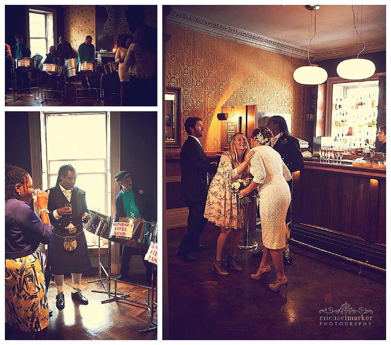 Caribbean Steel band playing at Clifton wedding in Bristol