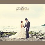 Wembury Beach wedding bride and groom on the beach