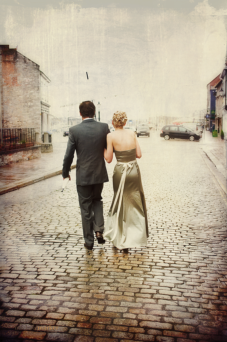 Wedding couple on Barbican in Plymouth