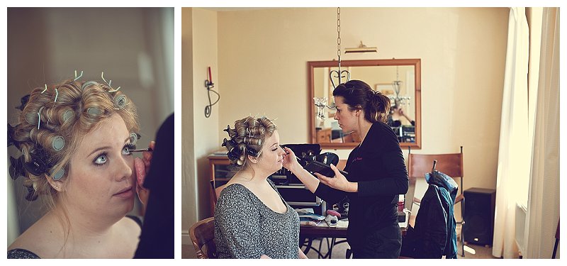 Bride getting ready Kingskerswell in devon 