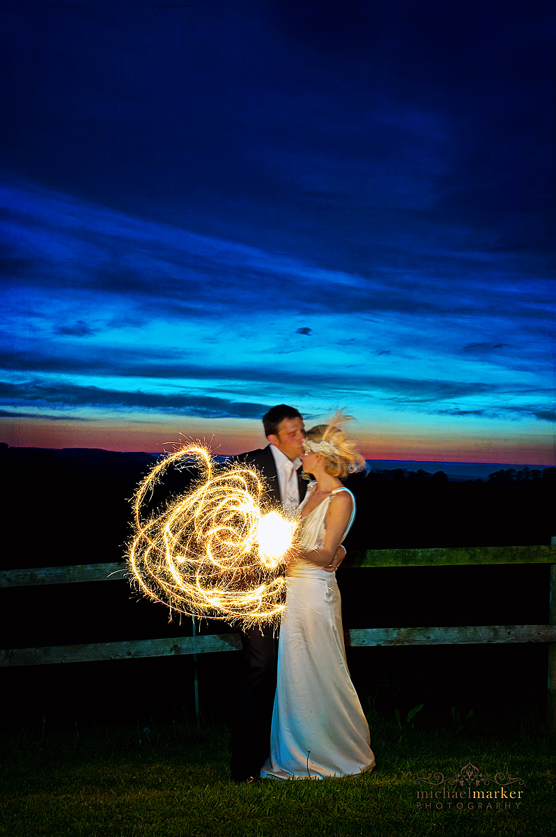 Dorset wedding sparkler photograph