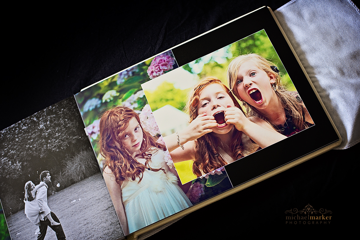 Pages from luxury Dorset wedding photographers allbum