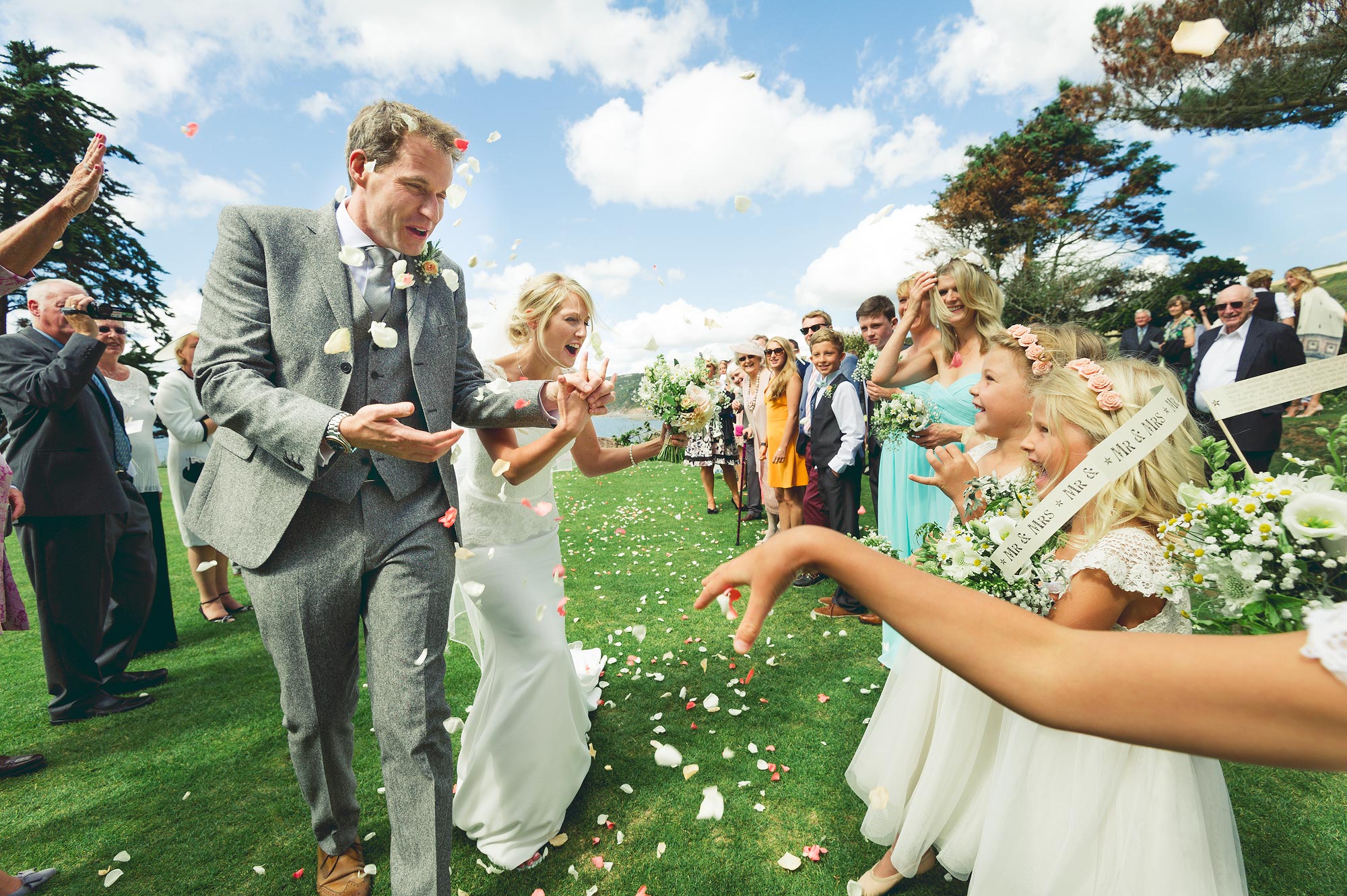 Cornish confetti wedding photo