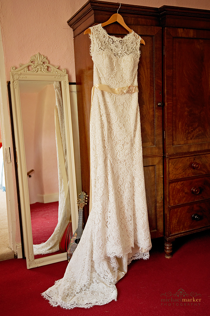 Vintage lace wedding gown
