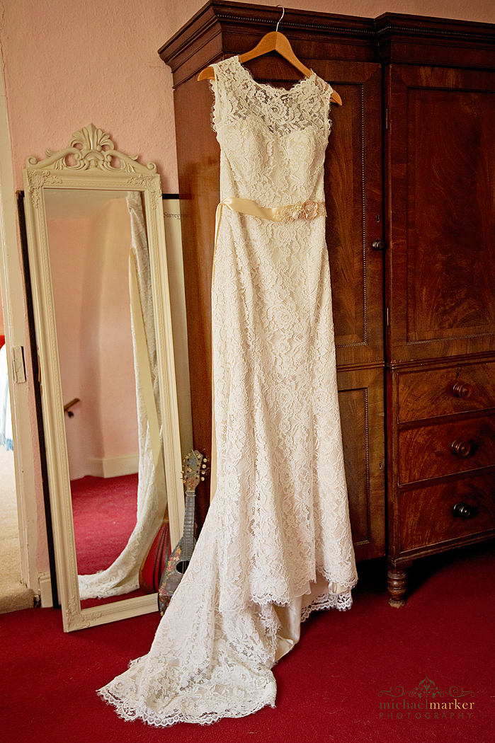 Vintage lace wedding gown