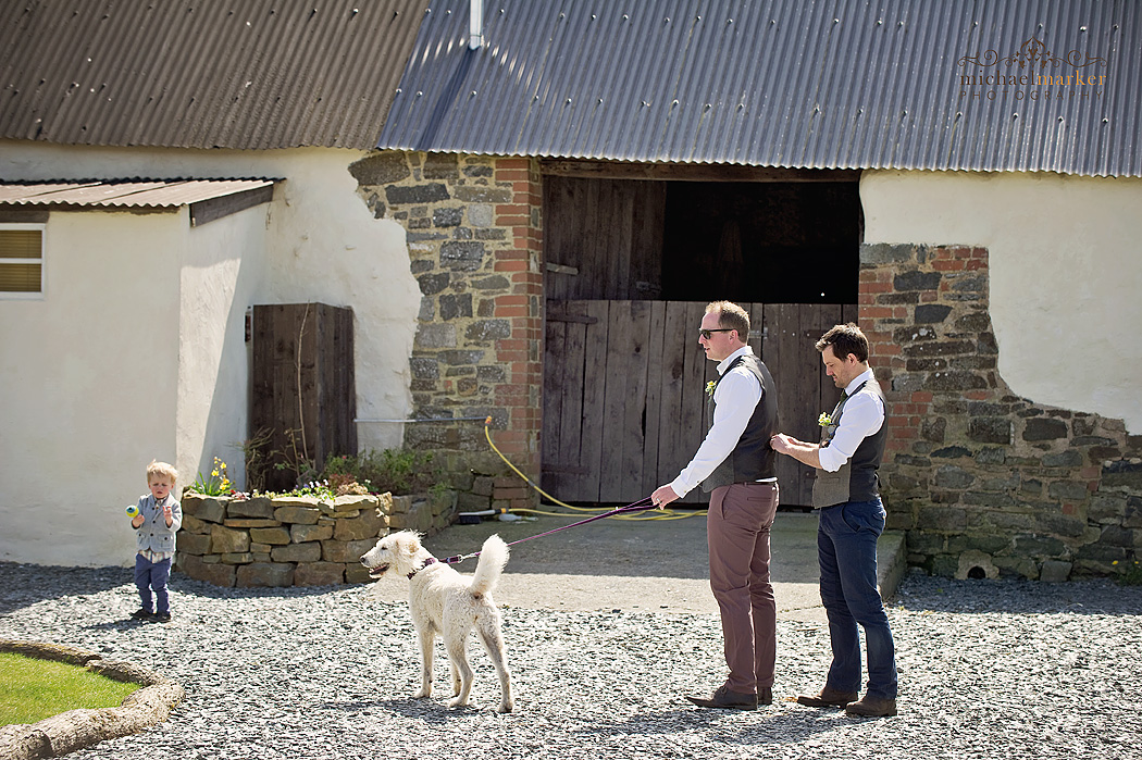 Ushers getting ready for Higher Eggbeer wedding in Devon