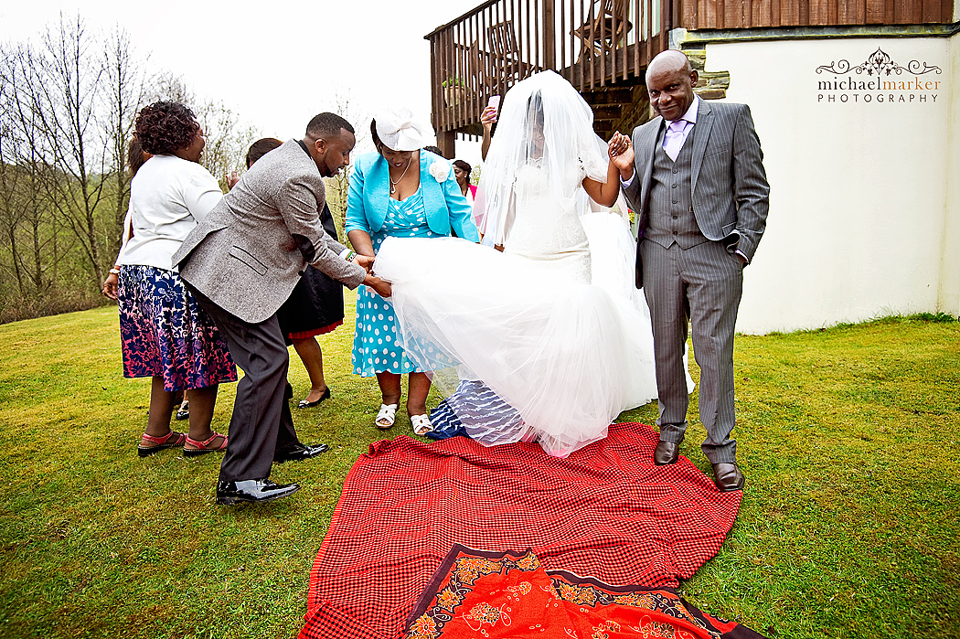 African bride preapring for her wedding celebration