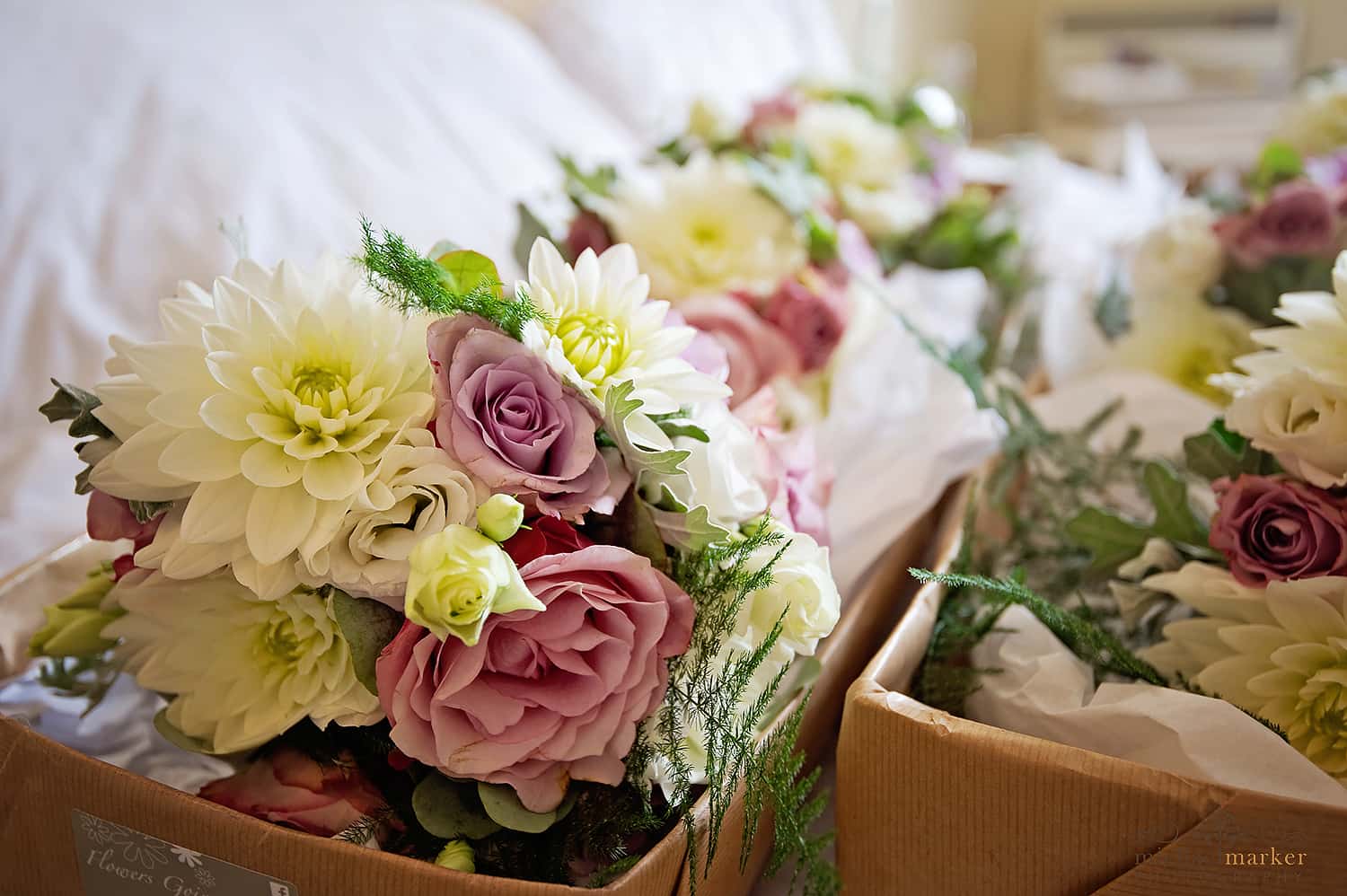 summer wedding flowers at Langdon court