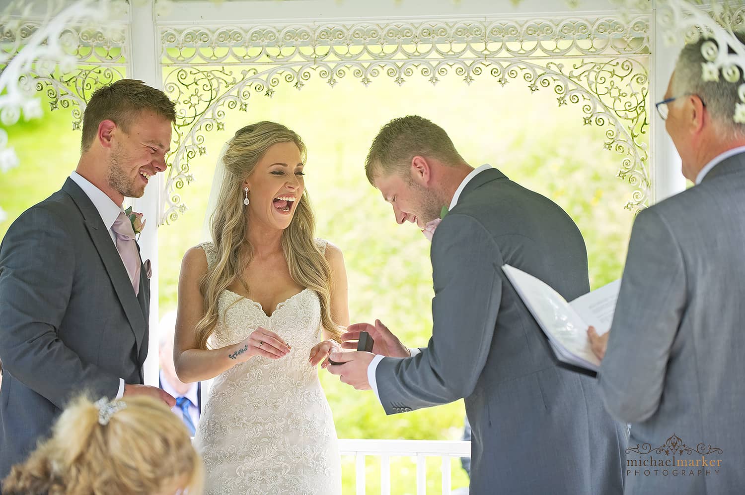 bestman with wedding rings at Langdon Court hotel wedding