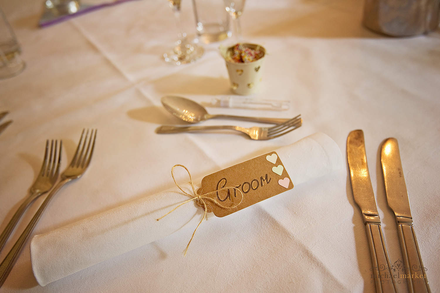 parcel label wedding table decoration