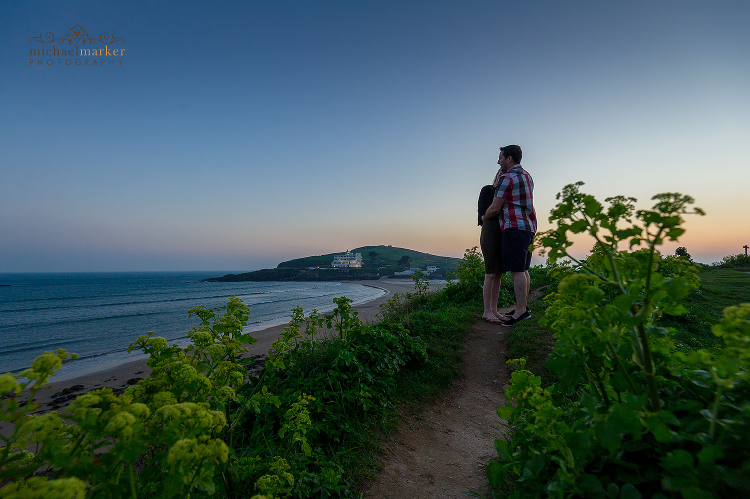 Sunset engagement shoot on Bigbury Beach