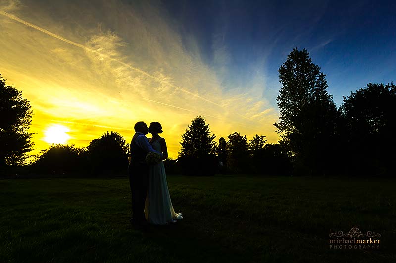 Beautiful silhouette wedding kiss in Buckinghamshire wedding photo of the week