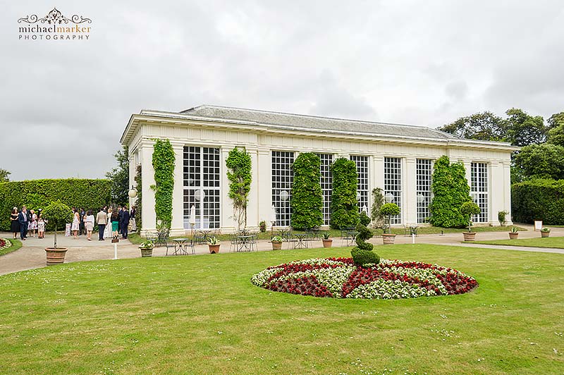 Mount Edgcumbe Orangery during a wedding reception