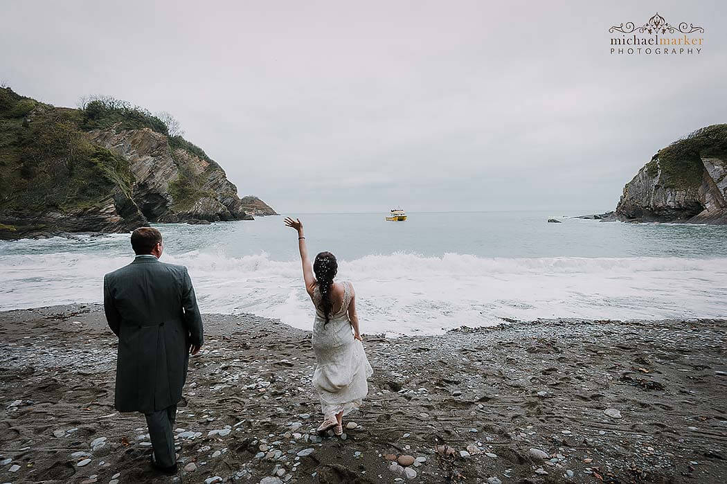 private North Devon beach wedding by best documentary wedding photographer in Devon