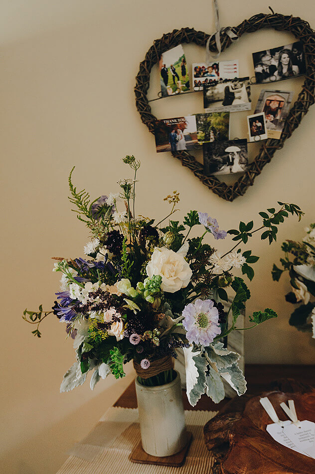 hand tied wedding bouquet Devon wedding