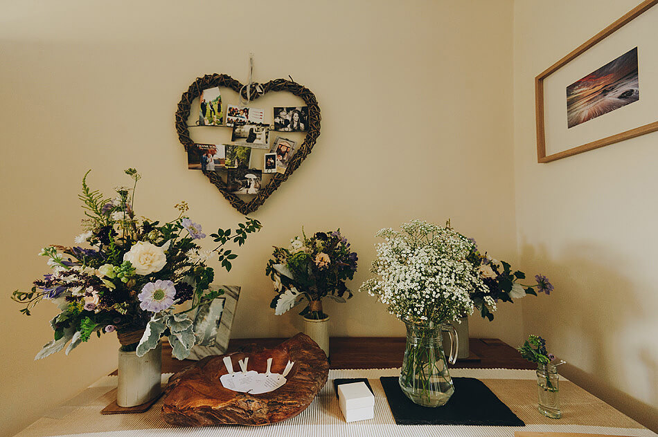 hand tied wedding floral bouquets for a Devon wedding.