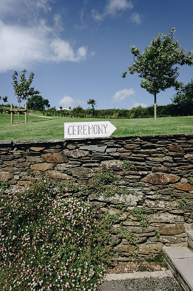 wedding sign at Shilstone House in devon