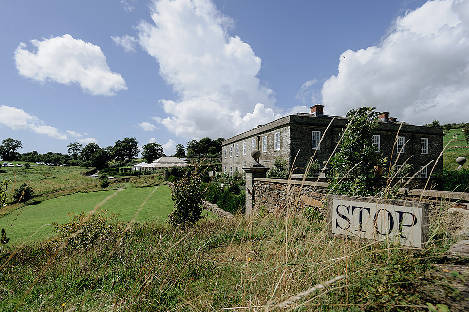 wedding car camper vans arriving at Shilstone House in Devon