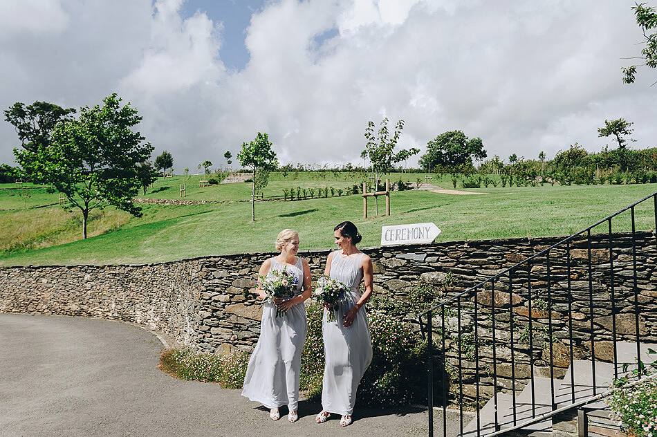 Bridesmaids at Shilstone House in the sunshine