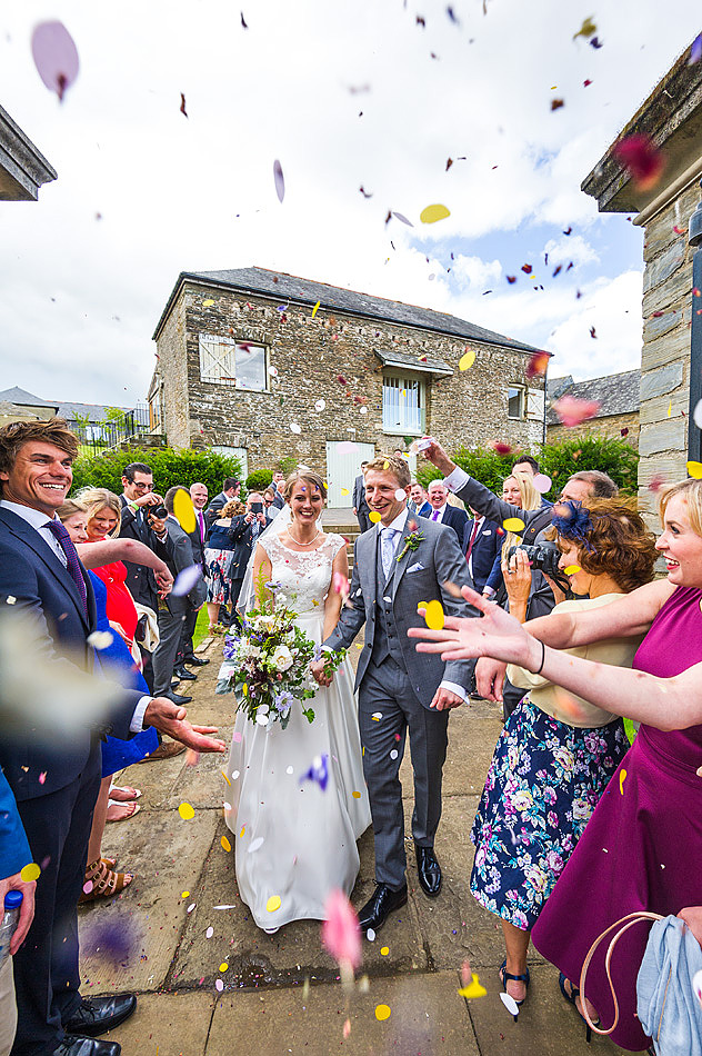 action documentary wedding confetti at Shilstone House