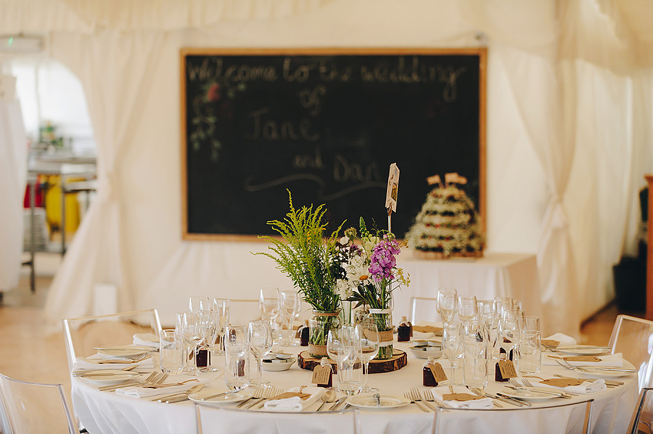 country wedding table centre decoration at Shilstone House