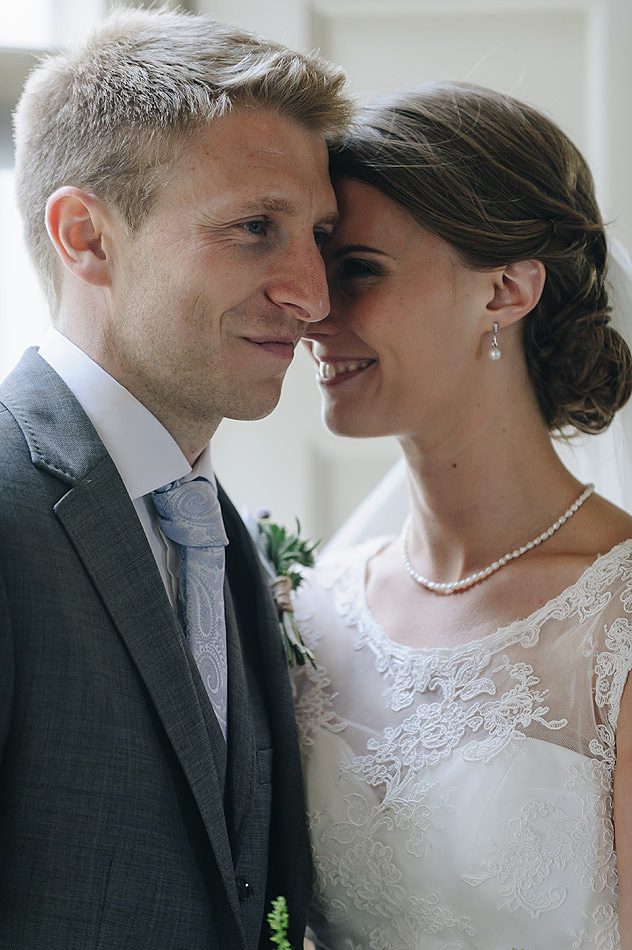 Bride and groom in Shilstone House Devon wedding venue