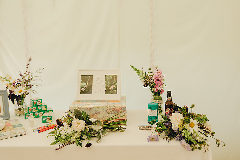 vintage styled wedding card table 