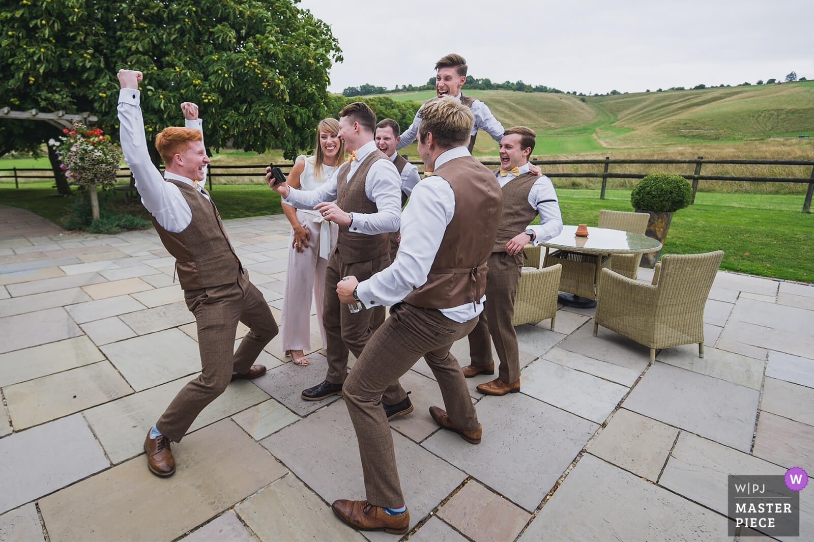 Wedding guests celebrating won a WPJA wedding  photography award